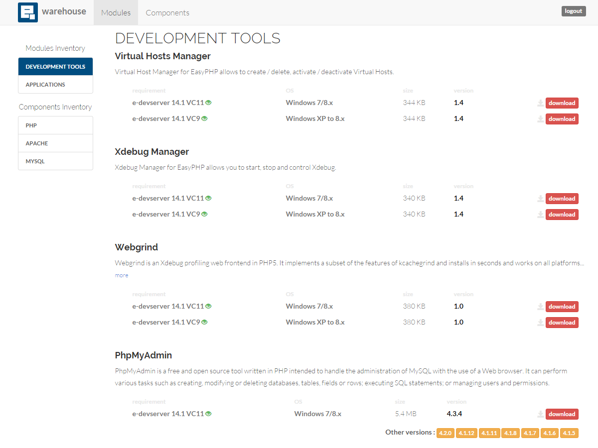 Easyphp Devserver Webserver Warehouse Easyphp Devserver Webserver Warehouse